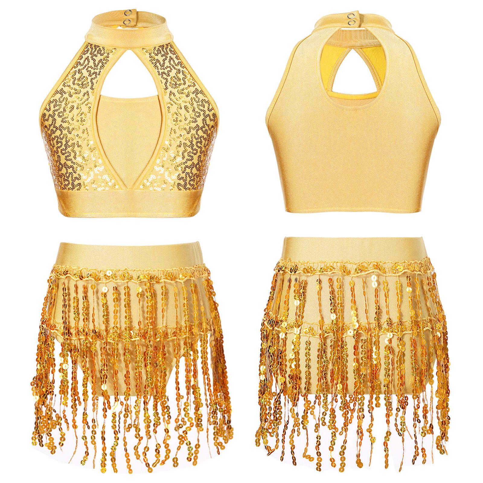 Kids Girls Sparkly 2-Piece Dance Set Sequin Hollow Halter Top and Fringe Shorts Latin Party Costume 7-8 Years жовтий
Kids Girls Sparkly 2-Piece Dance Set Sequin Hollow Halter Top and Fringe Shorts Latin Party Costume 7-8 Years жовтий