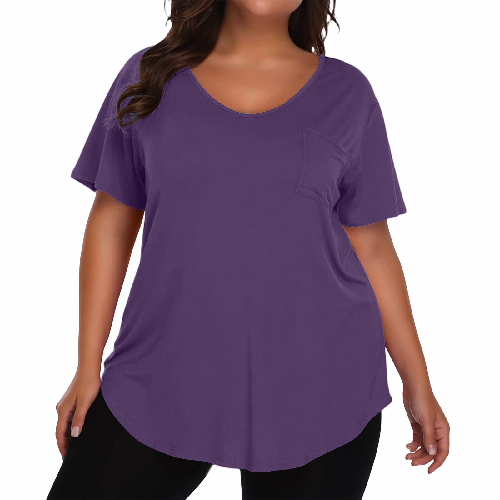 Women s Large Size T-Shirt Casual Solid Color V-Neck Short Sleeve Top XXXL фіолетовий
Women s Large Size T-Shirt Casual Solid Color V-Neck Short Sleeve Top XXXL фіолетовий