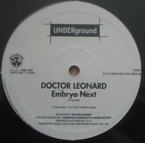 12inch Record DOCTOR LEONARD - Embryo Next UND1057 Underground 2000 Italy Dance & Electronica Used
12inch Record DOCTOR LEONARD - Embryo Next UND1057 Underground 2000 Italy Dance & Electronica Used