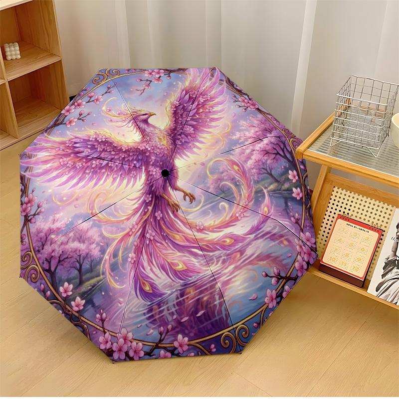 Pink Phoenix with Cherry Blossoms Printed umbrella windproof folding umbrella portable sun and rain umbrella suitable for gifting
Pink Phoenix with Cherry Blossoms Printed umbrella windproof folding umbrella portable sun and rain umbrella suitable for gifting