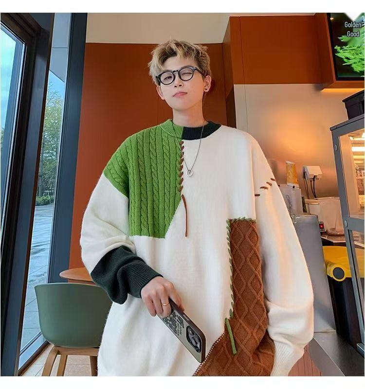 Men s Trendy Contrast Color Round Neck Knit Sweater - Autumn & Winter Loose Fit, Couple-Style. XL зелений
Men s Trendy Contrast Color Round Neck Knit Sweater - Autumn & Winter Loose Fit, Couple-Style. XL зелений