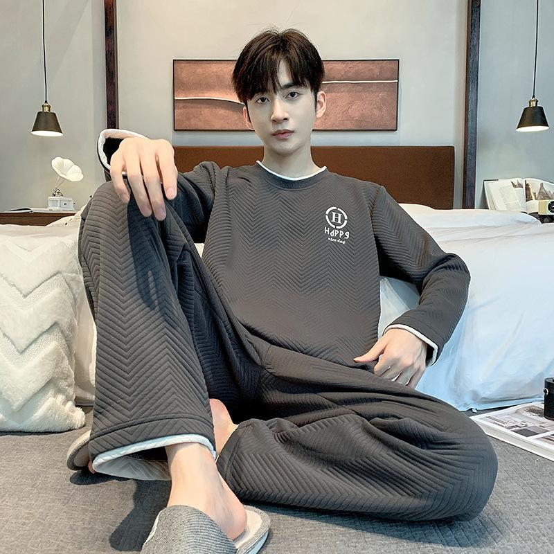 Осенний двухпредметный хлопковый пижамный комплект с длинными штанами и толстовкой для юношей и мужчин, домашняя одежда, одежда для отдыха XXXL for 90-100kg
Осенний двухпредметный хлопковый пижамный комплект с длинными штанами и толстовкой для юношей и мужчин, домашняя одежда, одежда для отдыха XXXL for 90-100kg