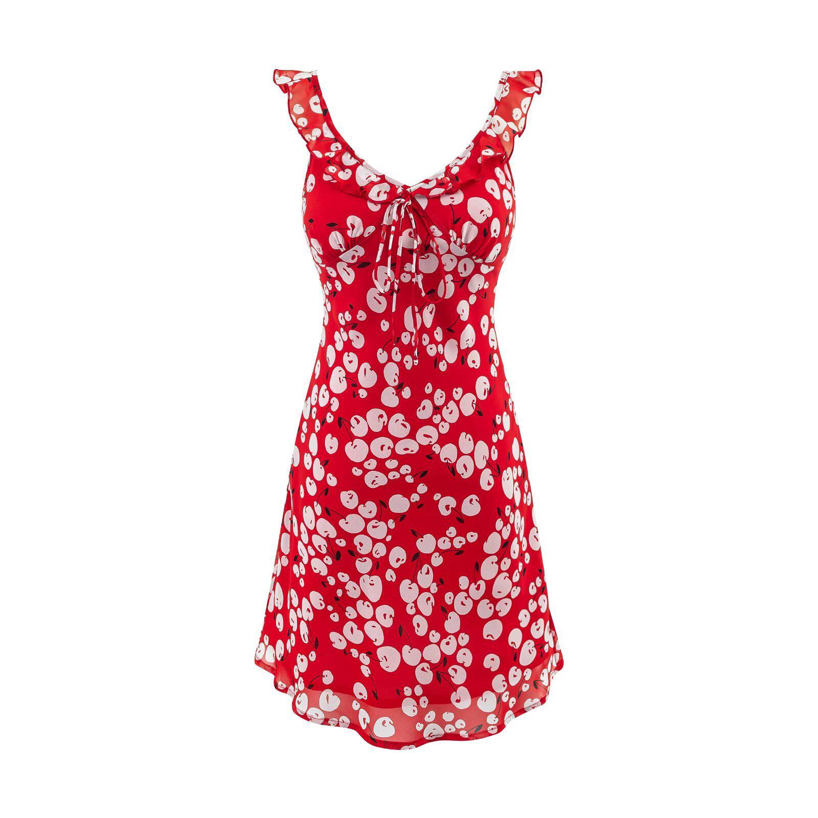 2025 European Style Red Printed Ruffle Tea Dress Small
2025 European Style Red Printed Ruffle Tea Dress Small