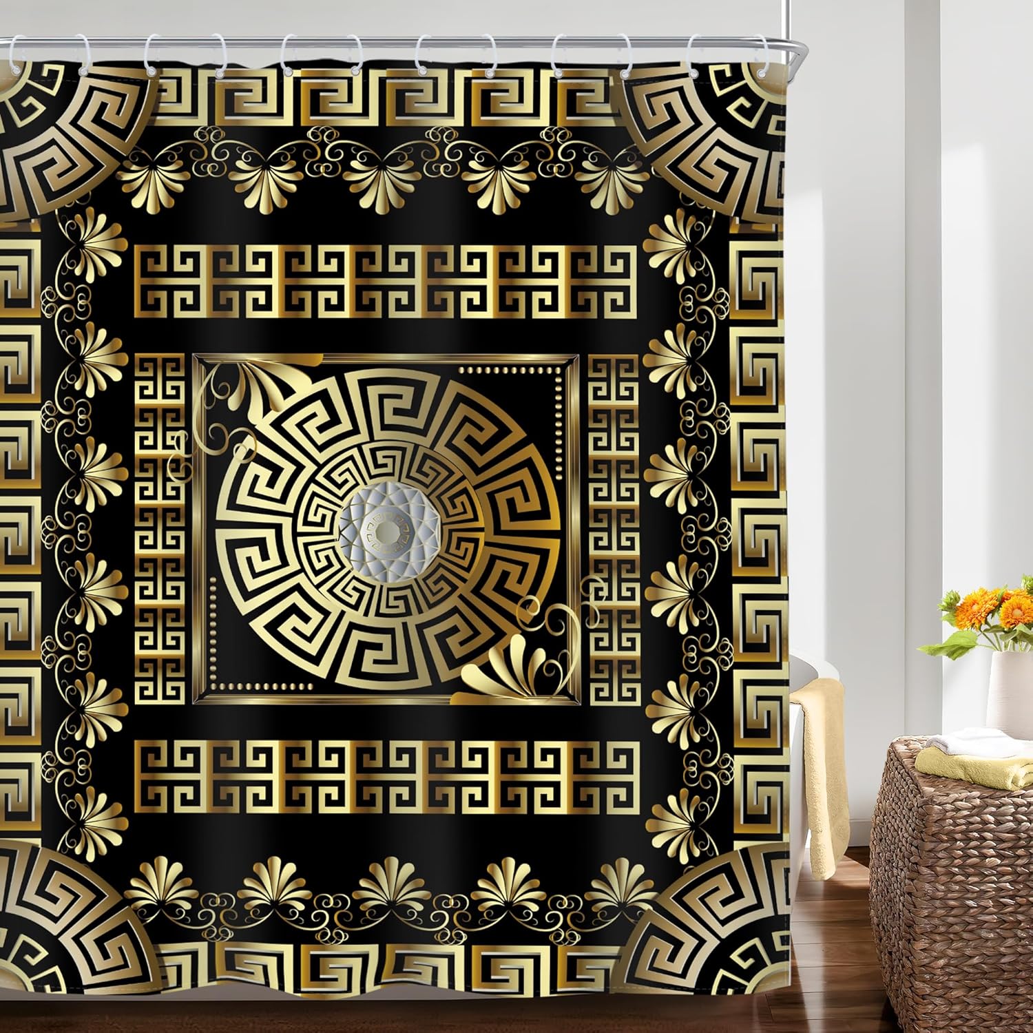 Black Gold Geometric Shower Curtain Vintage Greek Key Abstract Modern Classic Retro Antique Luxury Simple For Man Males Fabric W60H190(CM)-1 Pcs
Black Gold Geometric Shower Curtain Vintage Greek Key Abstract Modern Classic Retro Antique Luxury Simple For Man Males Fabric W60H190(CM)-1 Pcs