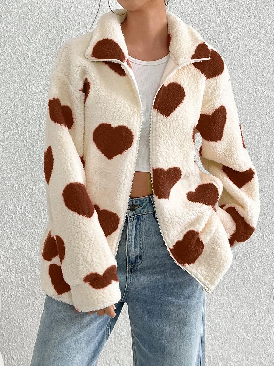 Faux Fur Heart Print Loose Long Sleeve Zip Up Cardigan Coat for Women - Autumn/Winter New Arrivals XXL
Faux Fur Heart Print Loose Long Sleeve Zip Up Cardigan Coat for Women - Autumn/Winter New Arrivals XXL