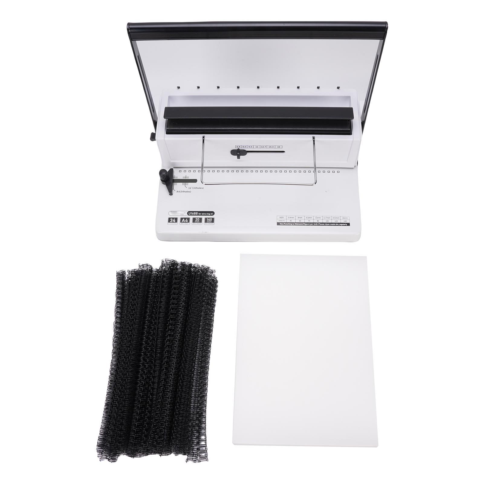 Spiral Binding Machine 20 Sheet Punching 34 Square Holes 140 Sheet Binding Capacity Coil Binding
Spiral Binding Machine 20 Sheet Punching 34 Square Holes 140 Sheet Binding Capacity Coil Binding