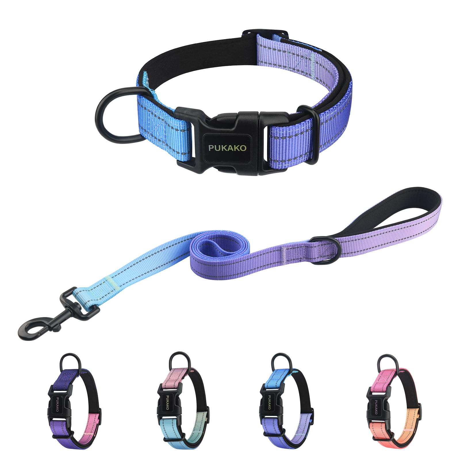 PUKAKO Dog Collar and Leash Breathable Soft for and Large Dogs Set, Adjustable, Reflective, Stylish, Mesh, Pad, Small, Medium, (Blue, XS)
PUKAKO Dog Collar and Leash Breathable Soft for and Large Dogs Set, Adjustable, Reflective, Stylish, Mesh, Pad, Small, Medium, (Blue, XS)