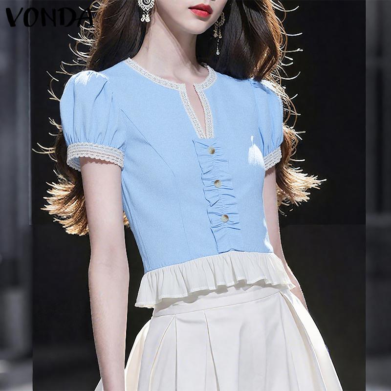 VONDA Women Summer Short Sleeve Lace Hem Slim Waist Ruffled Casual Crop Tops S рожевий
VONDA Women Summer Short Sleeve Lace Hem Slim Waist Ruffled Casual Crop Tops S рожевий