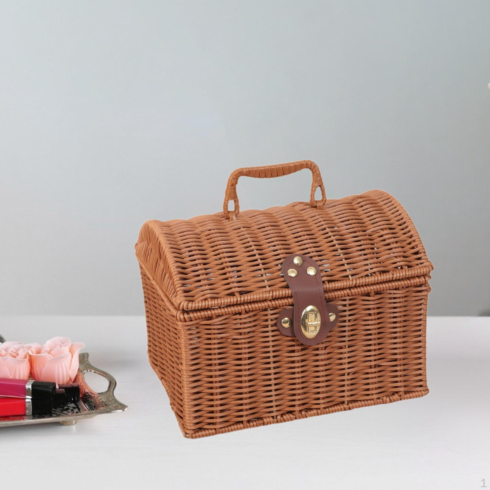 Storage Basket Handwoven Suitcase Cosmetic Creative Organizer Home Decor for Living Room Dorm Small
Storage Basket Handwoven Suitcase Cosmetic Creative Organizer Home Decor for Living Room Dorm Small
