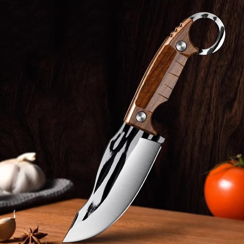 Многофункциональные ножи для обвалки, кованый нож ручной работы, мясной тесак, нож для нарезки фруктов, кухонный нож из нержавеющей стали
Многофункциональные ножи для обвалки, кованый нож ручной работы, мясной тесак, нож для нарезки фруктов, кухонный нож из нержавеющей стали