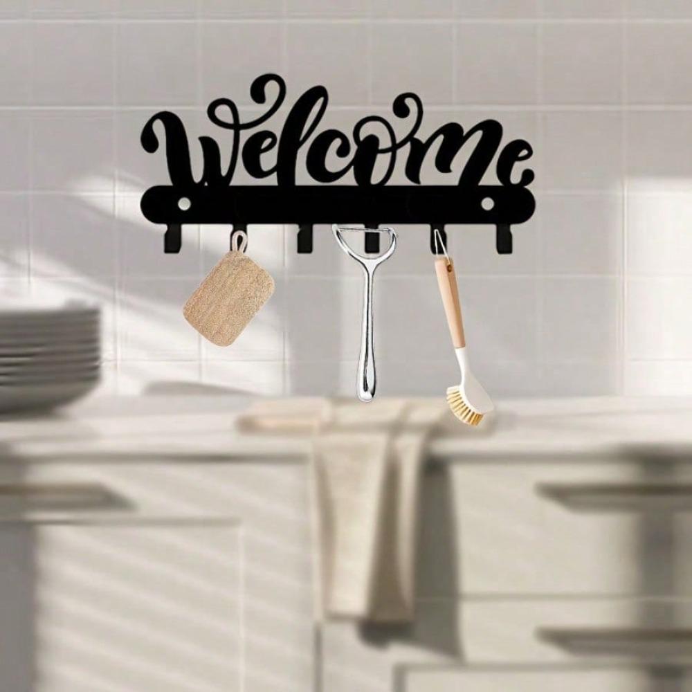 1 шт. Современный металлический держатель для ключей Welcome - многофункциональный настенный органайзер для ключей, пальто, шляп TY7129 чёрный
1 шт. Современный металлический держатель для ключей Welcome - многофункциональный настенный органайзер для ключей, пальто, шляп TY7129 чёрный