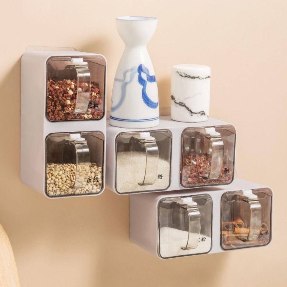 No punching Spice Seasoning Container Plastic Sugar Bowl Spice Organizer Set for Household
No punching Spice Seasoning Container Plastic Sugar Bowl Spice Organizer Set for Household