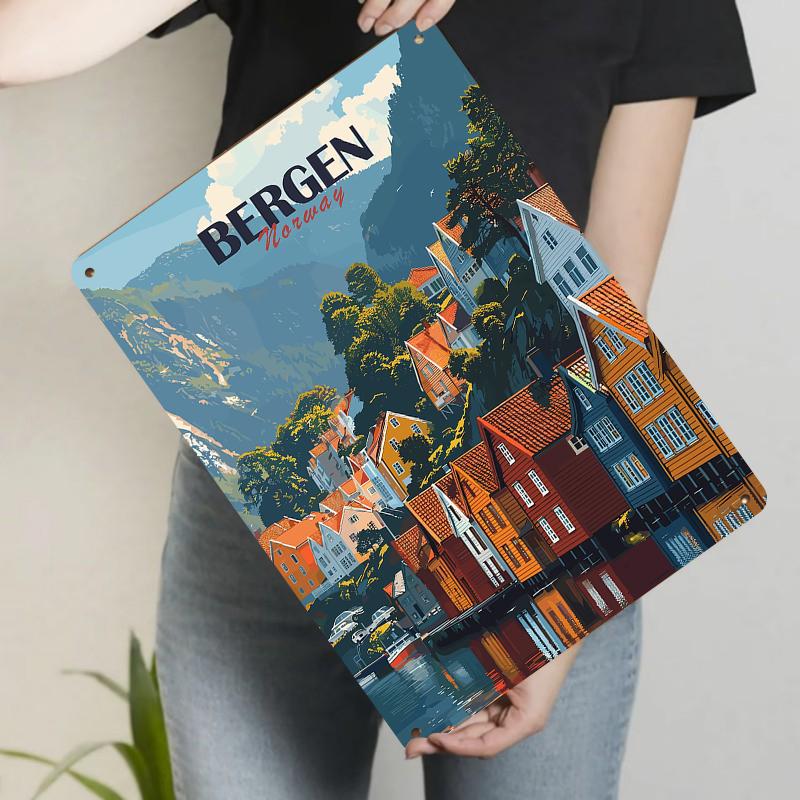 Bergen Norway Vintage Travel Poster Metal Wall Art Scandinavian fjord Landscape Home Decor 20x30cm(7.8x11.8inch)
Bergen Norway Vintage Travel Poster Metal Wall Art Scandinavian fjord Landscape Home Decor 20x30cm(7.8x11.8inch)