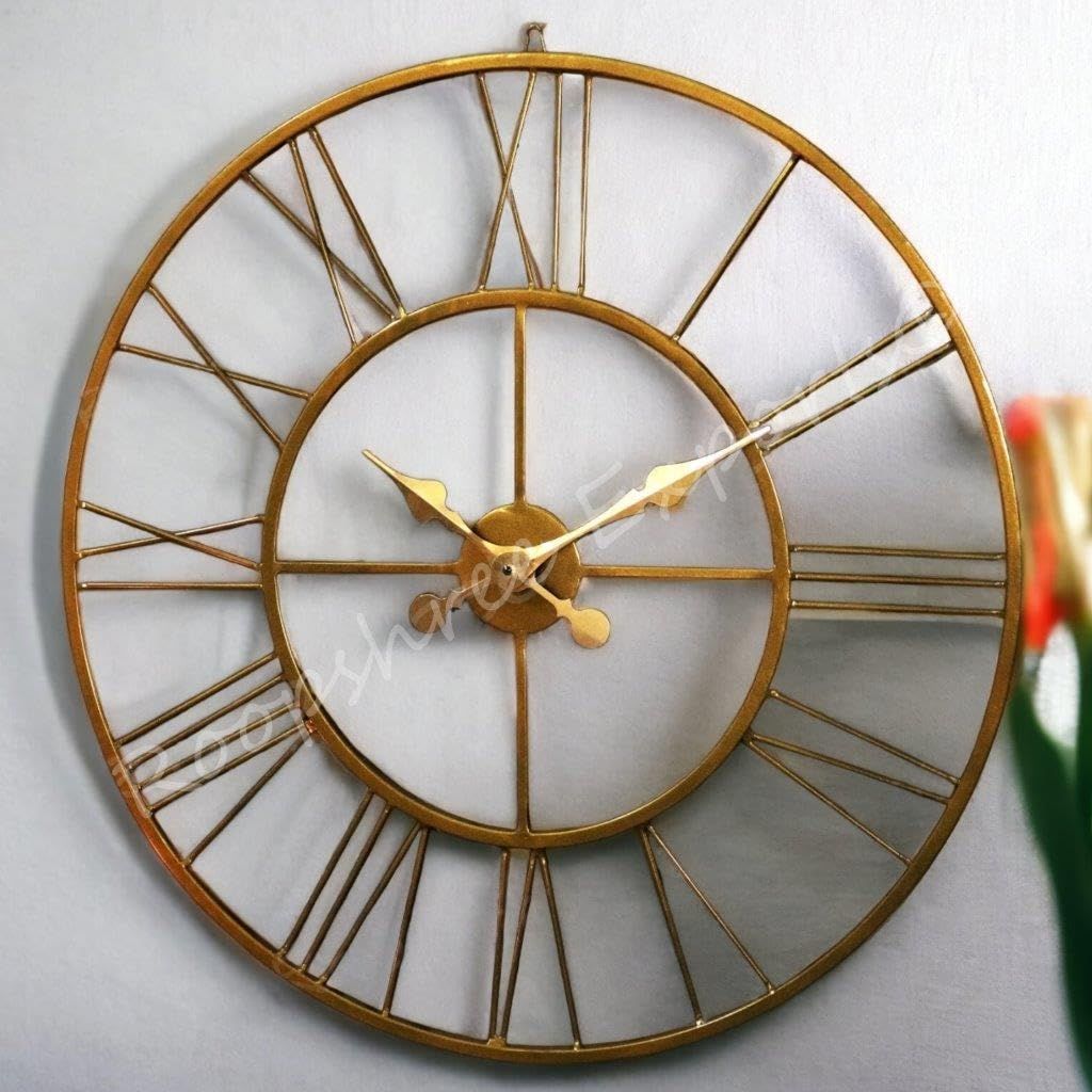 Clock Gold Large Wall Clock/One Year Warranty / 9061-24, Iron, 5W x 60H centimeters, Analog
Clock Gold Large Wall Clock/One Year Warranty / 9061-24, Iron, 5W x 60H centimeters, Analog