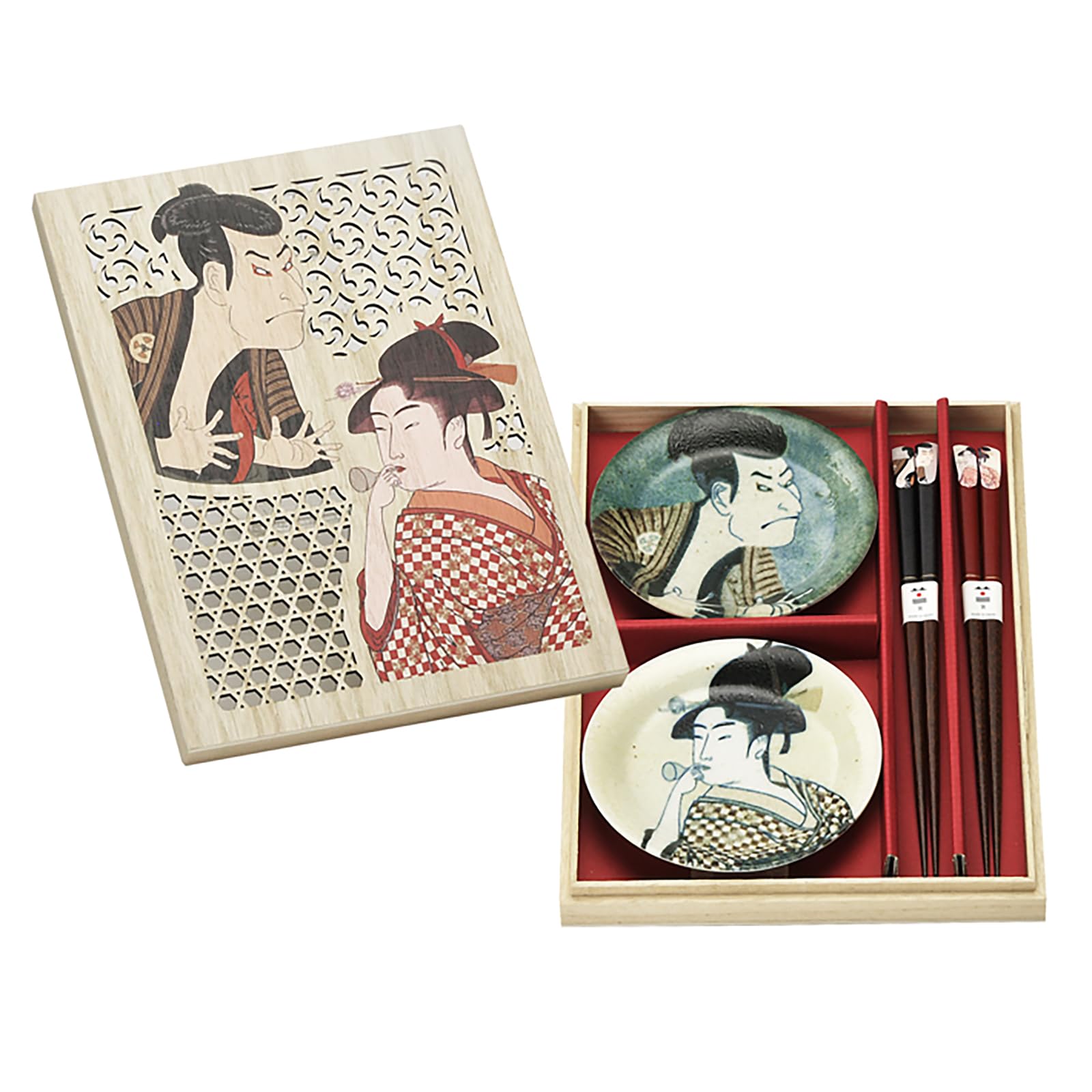 Yamakatsu Mino Pottery Utamaro Pair Small Plates and Chopsticks Gift 12 x 2 cm 23 prints featuring actors and beautiful Mino Made in Sharaku Ukiyo-e
Yamakatsu Mino Pottery Utamaro Pair Small Plates and Chopsticks Gift 12 x 2 cm 23 prints featuring actors and beautiful Mino Made in Sharaku Ukiyo-e