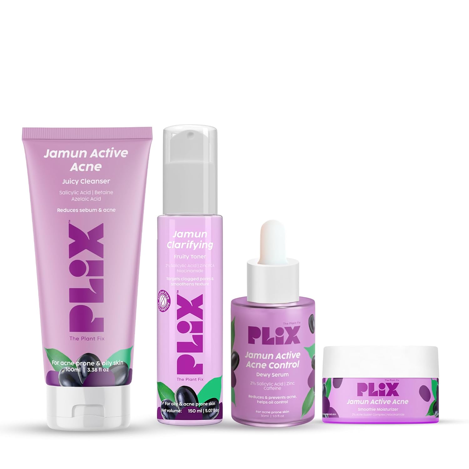 The Plant Fix Plix Серия с активными компонентами Джамун для проблемной кожи: Очищающее средство 100 мл, Сыворотка с 2% салициловой кислоты 30 мл, Увлажняющий крем 30 г и Тоник 150 мл
The Plant Fix Plix Серия с активными компонентами Джамун для проблемной кожи: Очищающее средство 100 мл, Сыворотка с 2% салициловой кислоты 30 мл, Увлажняющий крем 30 г и Тоник 150 мл