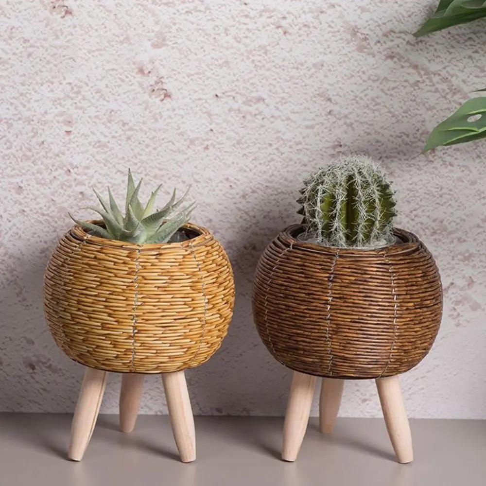 Fashion Rattan Woven Flower Pot Creative Flower Planters With Removable Legs Durable Hand Wove Plant Stand
Fashion Rattan Woven Flower Pot Creative Flower Planters With Removable Legs Durable Hand Wove Plant Stand