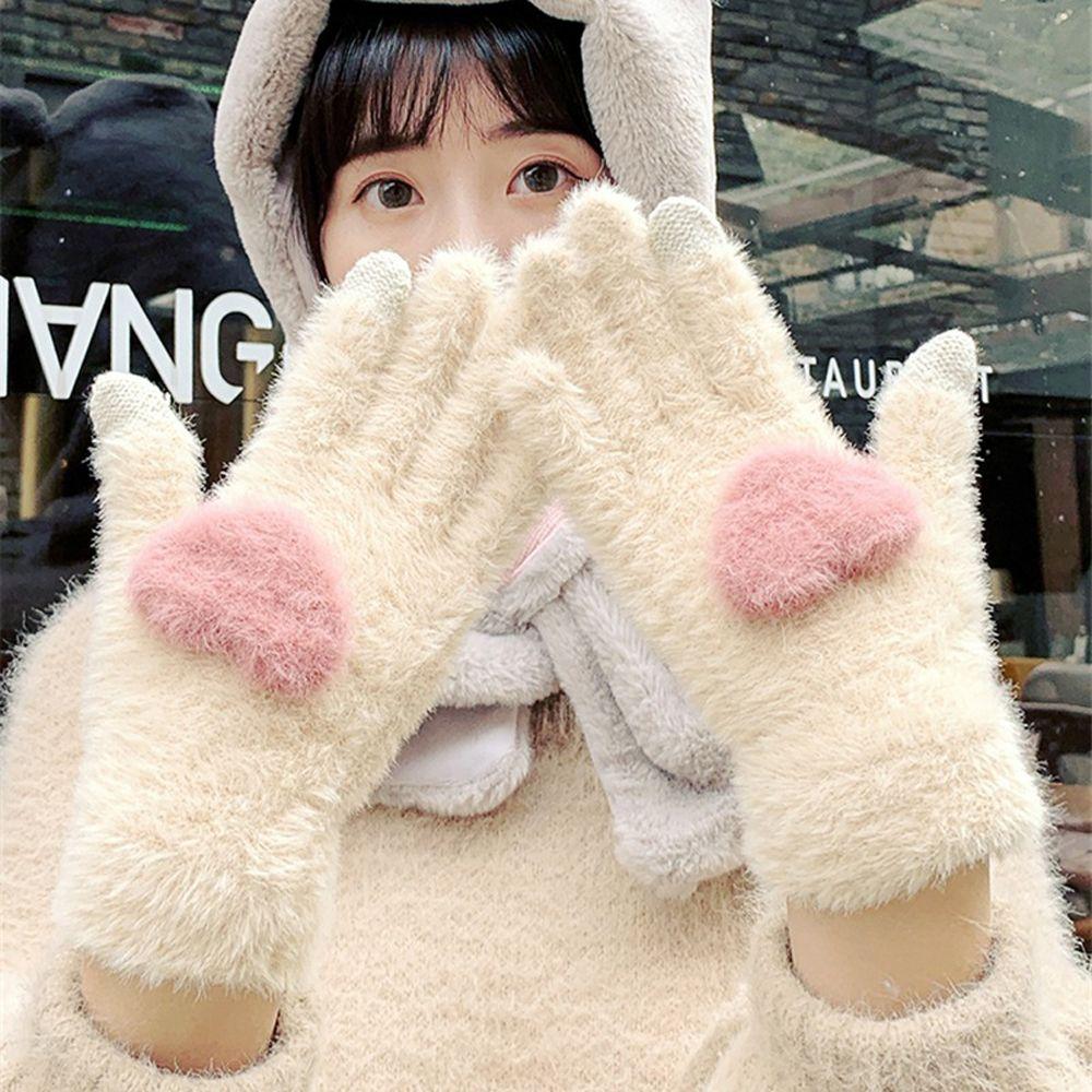 Outdoor Windproof Keep Warm Solid Color Thick Mittens Plush Female Gloves Full Finger Gloves
Outdoor Windproof Keep Warm Solid Color Thick Mittens Plush Female Gloves Full Finger Gloves