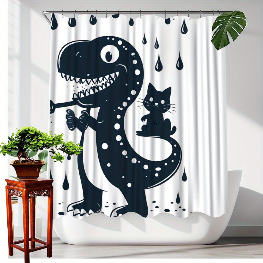 1Pc Funny Dinosaur & Cat Shower Curtain For Bathroom - Stylish Polyester Fabric With 12 Hooks, 70.8X70.8 Inches, White With Blac W60H190(CM)-1 Pcs
1Pc Funny Dinosaur & Cat Shower Curtain For Bathroom - Stylish Polyester Fabric With 12 Hooks, 70.8X70.8 Inches, White With Blac W60H190(CM)-1 Pcs