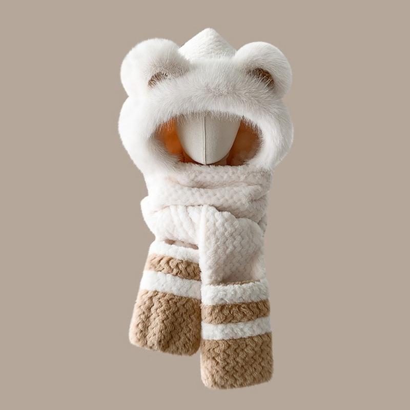 New Cold-proof Warm Fashionable Plush Hat, Hat, Scarf, Gloves And Earmuffs Four-in-one, Winter Thickened Ear Protection Cycling
New Cold-proof Warm Fashionable Plush Hat, Hat, Scarf, Gloves And Earmuffs Four-in-one, Winter Thickened Ear Protection Cycling