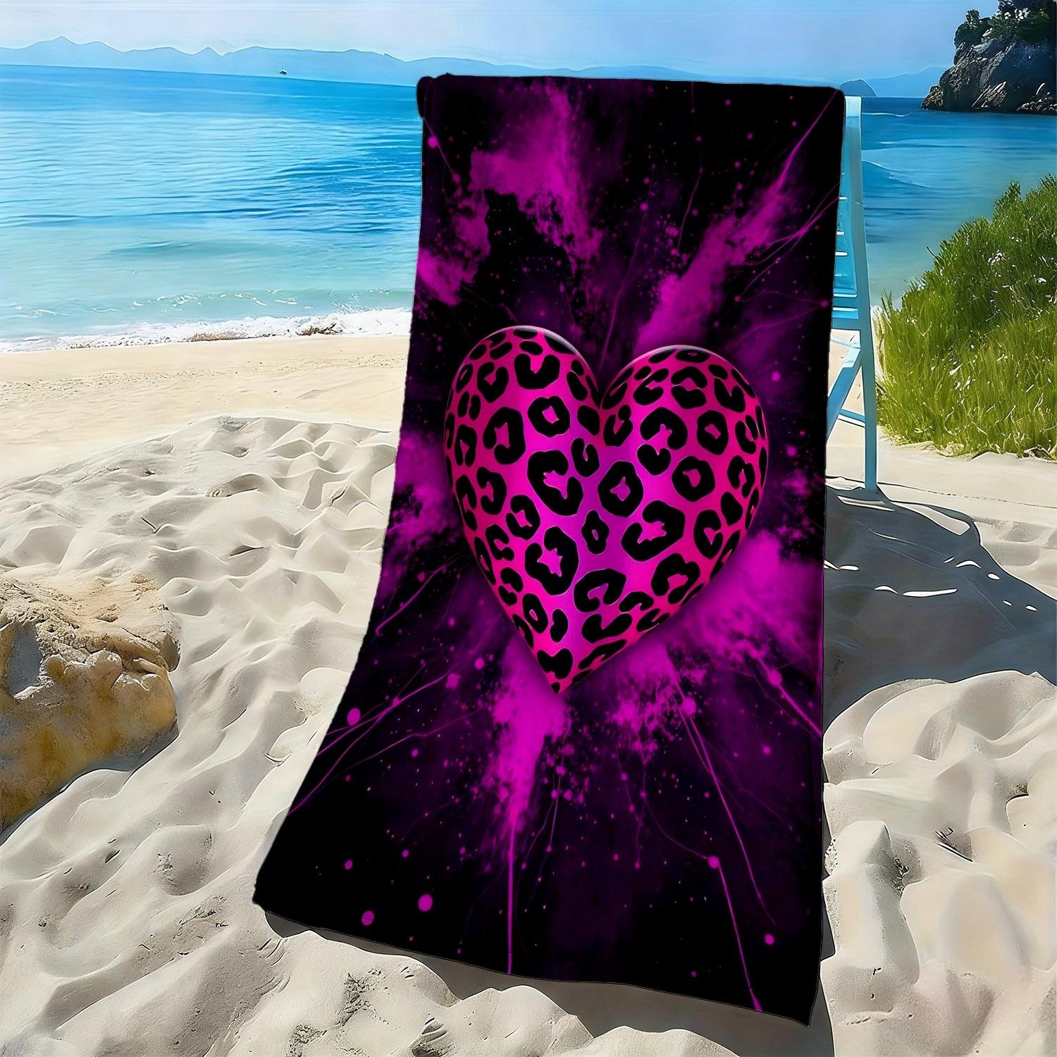 Leopard print heart pattern polyester microfiber beach towel is highly absorbent, suitable for swimming and beach outings W40*H60(CM)
Leopard print heart pattern polyester microfiber beach towel is highly absorbent, suitable for swimming and beach outings W40*H60(CM)