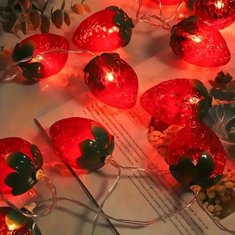 1pc 10/20/30/40 LED Strawberry String Light Battery Powered Fruit Fairy Light For Home Indoor Outdoor Bedroom Holiday Decoration 1.5M10LED теплим білим кольором
1pc 10/20/30/40 LED Strawberry String Light Battery Powered Fruit Fairy Light For Home Indoor Outdoor Bedroom Holiday Decoration 1.5M10LED теплим білим кольором