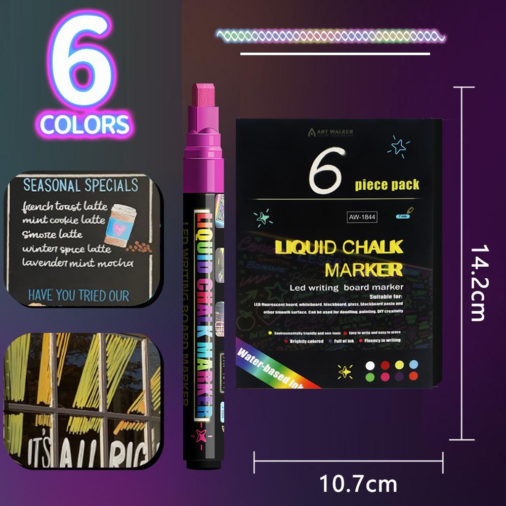 Fluorescent Liquid Chalk Pen - Water-Soluble, Dustless, Erasable Marker for Graffiti and Advertising Flat Head
Fluorescent Liquid Chalk Pen - Water-Soluble, Dustless, Erasable Marker for Graffiti and Advertising Flat Head