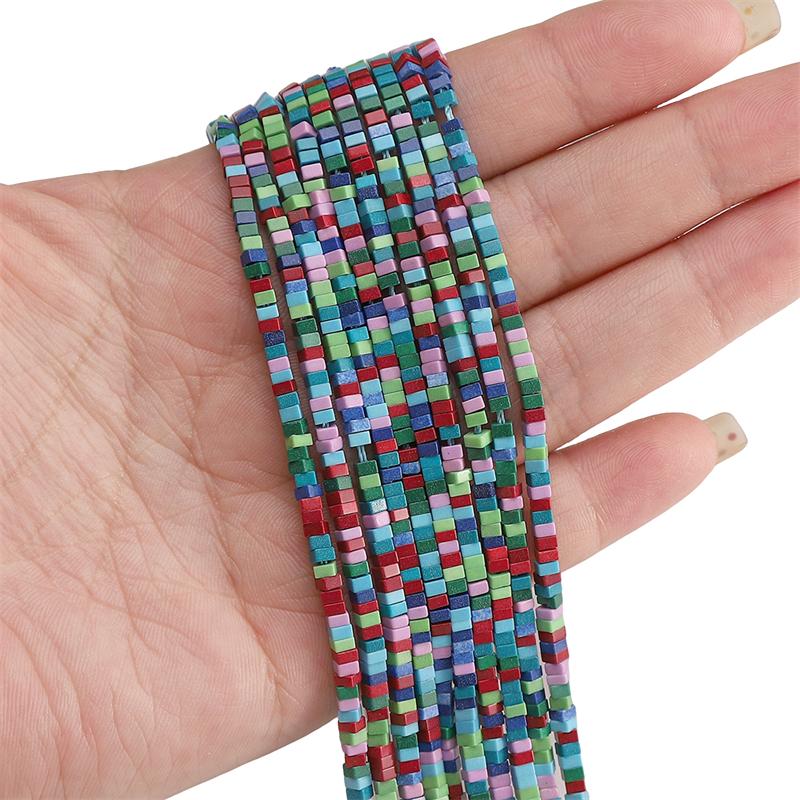 1 полоска / мешок плюс цветные радужные квадратные бусины из камня DIY браслет ожерелье серьги ювелирные аксессуары 2.5x1.5mm 1str/bag
