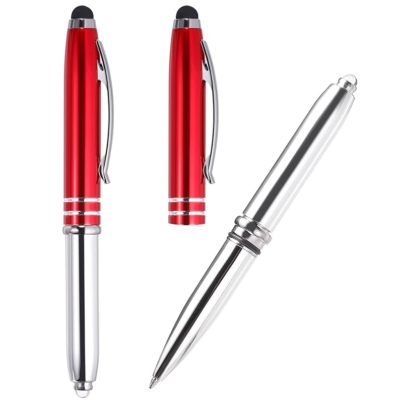 PATIKIL ball point pen stylus pen ballpoint pen stylus tip With LED flashlight 3 in 1 black ink 1.0mm medium point for touch screen red 2 bottles
PATIKIL ball point pen stylus pen ballpoint pen stylus tip With LED flashlight 3 in 1 black ink 1.0mm medium point for touch screen red 2 bottles