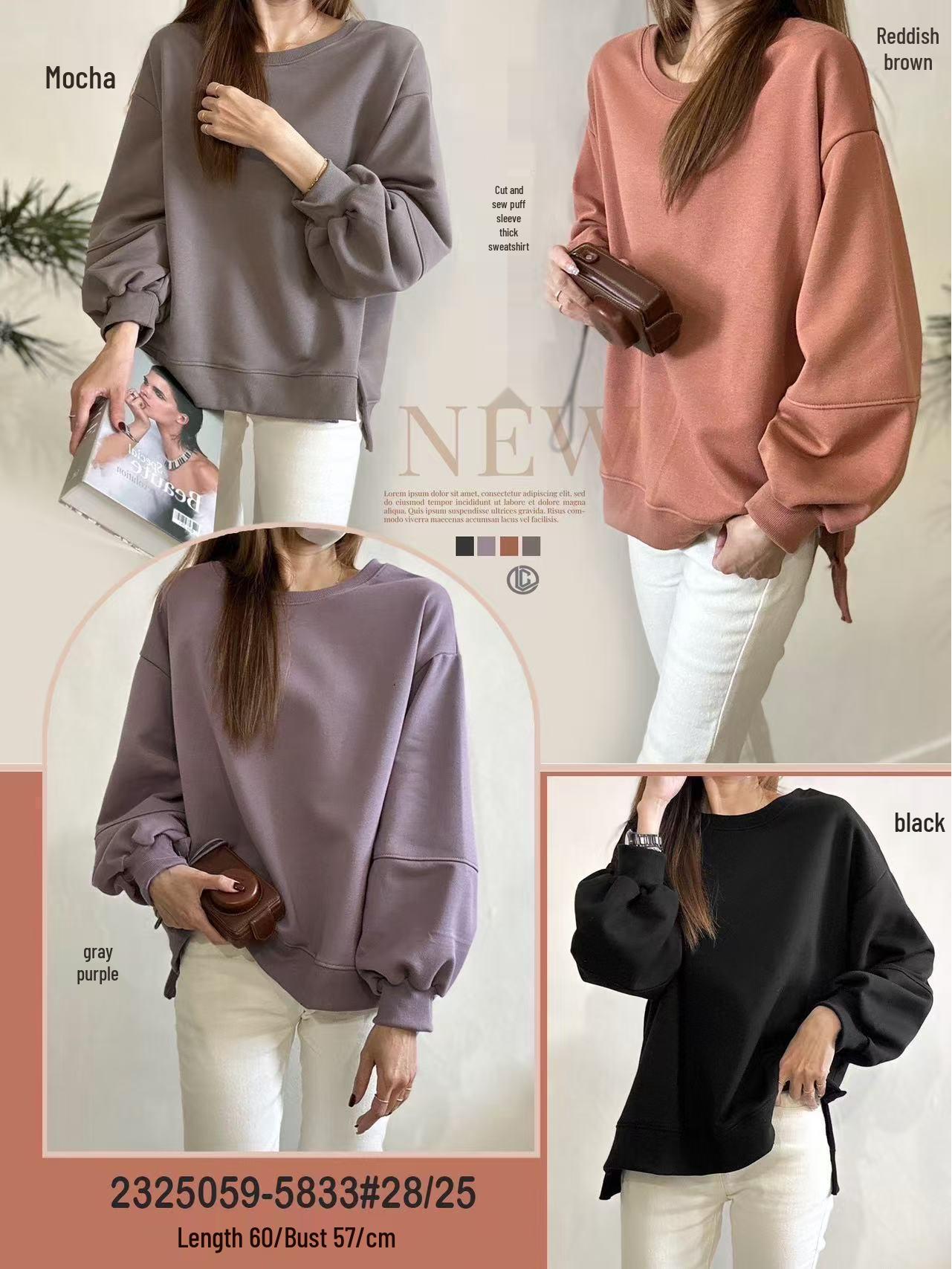Japanese & Korean Style Patchwork Puff Sleeve Terry Sweatshirt, Slit Hem, Casual Plus Size Women s Clothing One Size
Japanese & Korean Style Patchwork Puff Sleeve Terry Sweatshirt, Slit Hem, Casual Plus Size Women s Clothing One Size