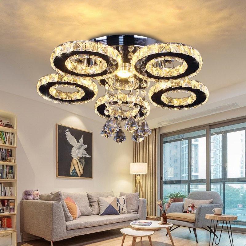 Modern LED Ceiling Light with Five Crystal Rings - Customizable & Popular Design
Modern LED Ceiling Light with Five Crystal Rings - Customizable & Popular Design