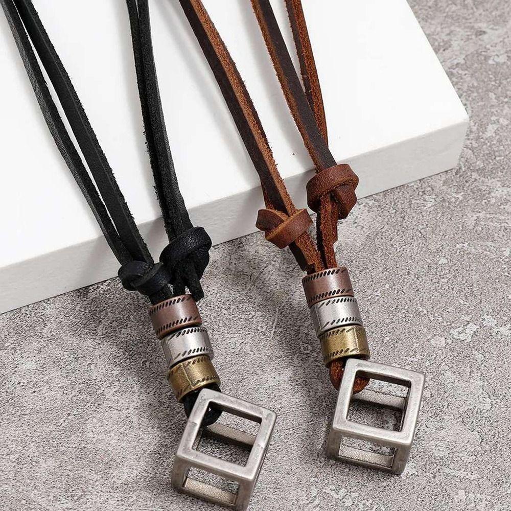 Gifts Clavicle Chain Punk Ins Style Necklace Fashion Jewelry Sweater Chain Men Leather Necklace silver-black rope
Gifts Clavicle Chain Punk Ins Style Necklace Fashion Jewelry Sweater Chain Men Leather Necklace silver-black rope