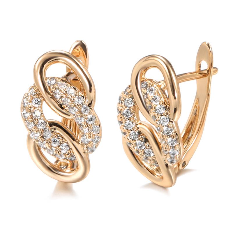 Niche design copper-plated real gold micro-inlaid zircon earrings, fashionable buckle chain rings personalized earrings
Niche design copper-plated real gold micro-inlaid zircon earrings, fashionable buckle chain rings personalized earrings