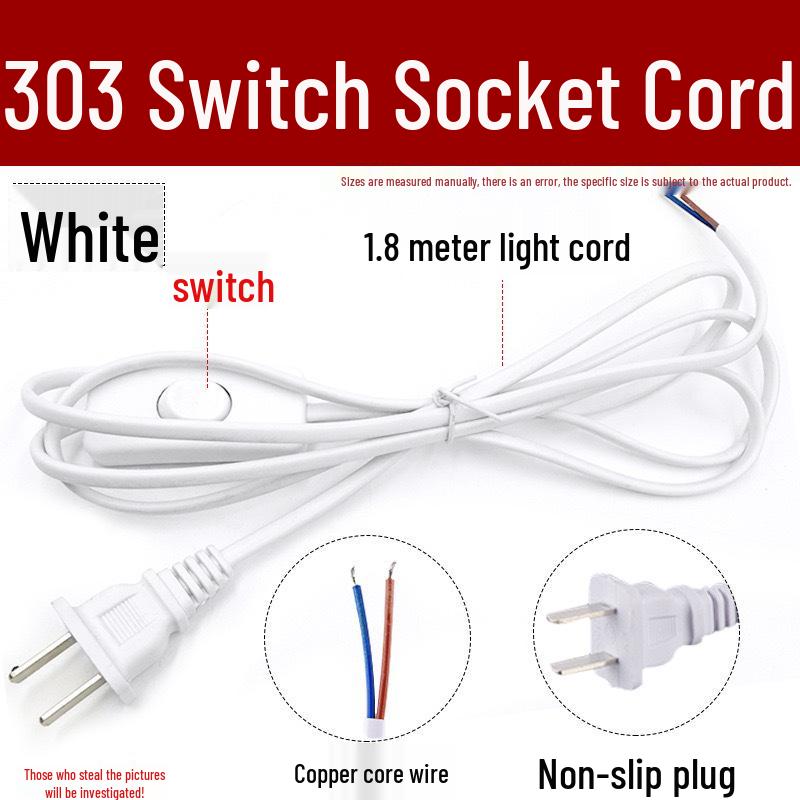 Rotary Knob Switch with Flat & Round Plug, 110/220V, 303 Switch Button, 2-Pin Lamp Head Cord
Rotary Knob Switch with Flat & Round Plug, 110/220V, 303 Switch Button, 2-Pin Lamp Head Cord