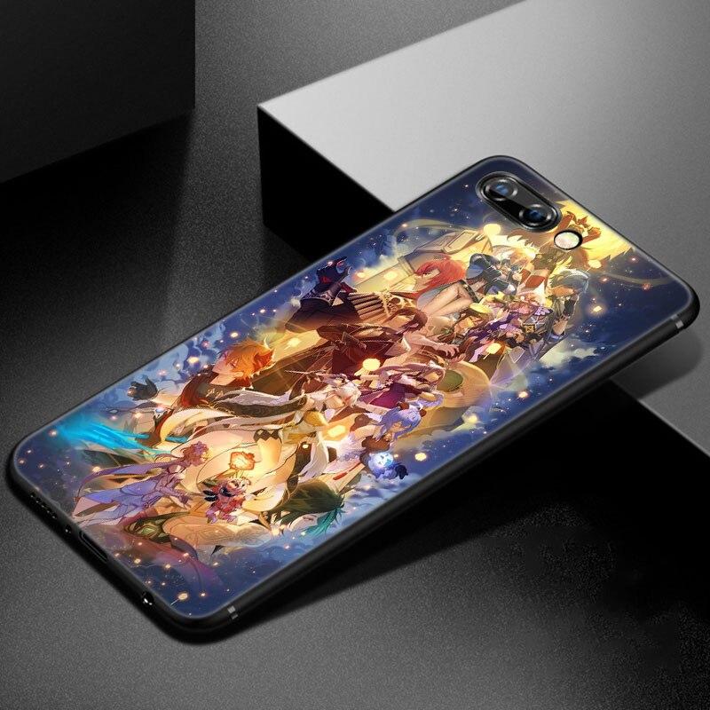 Чехол для игрового телефона Genshin Impact для Huawei Honor 7A 8A 9X 20 Pro 8 10X Lite 7S 8C 8S 8X 9A 9C 10i 20i 30i 20E 20S, черный чехол Honor 20 Lite (RU)
