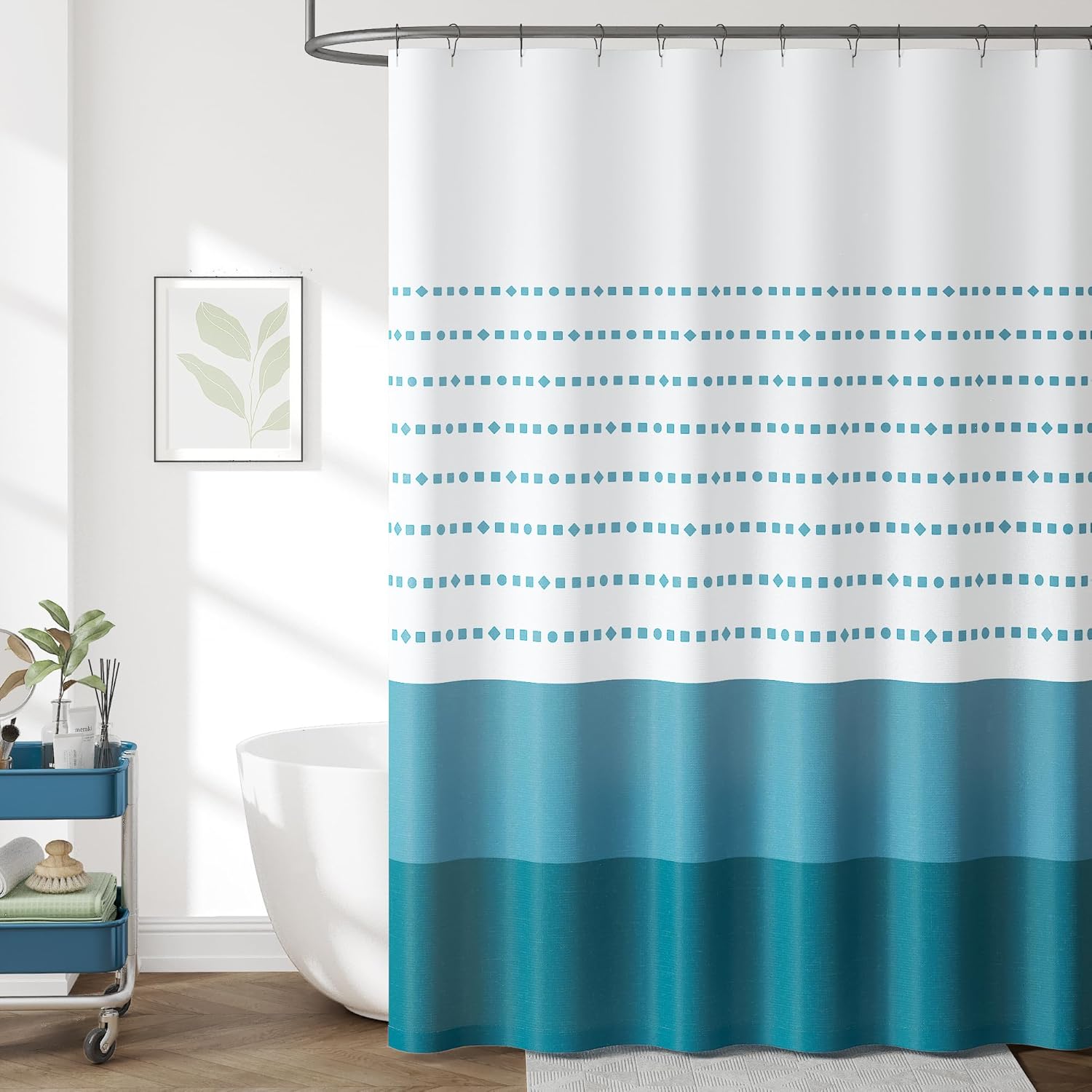 Ocean Blue Striped Shower Curtain Waterproof Fabric Shower Curtains For Bathroom Gradual Color Minimalist Design Modern Neutral W60H190(CM)-1 Pcs
Ocean Blue Striped Shower Curtain Waterproof Fabric Shower Curtains For Bathroom Gradual Color Minimalist Design Modern Neutral W60H190(CM)-1 Pcs