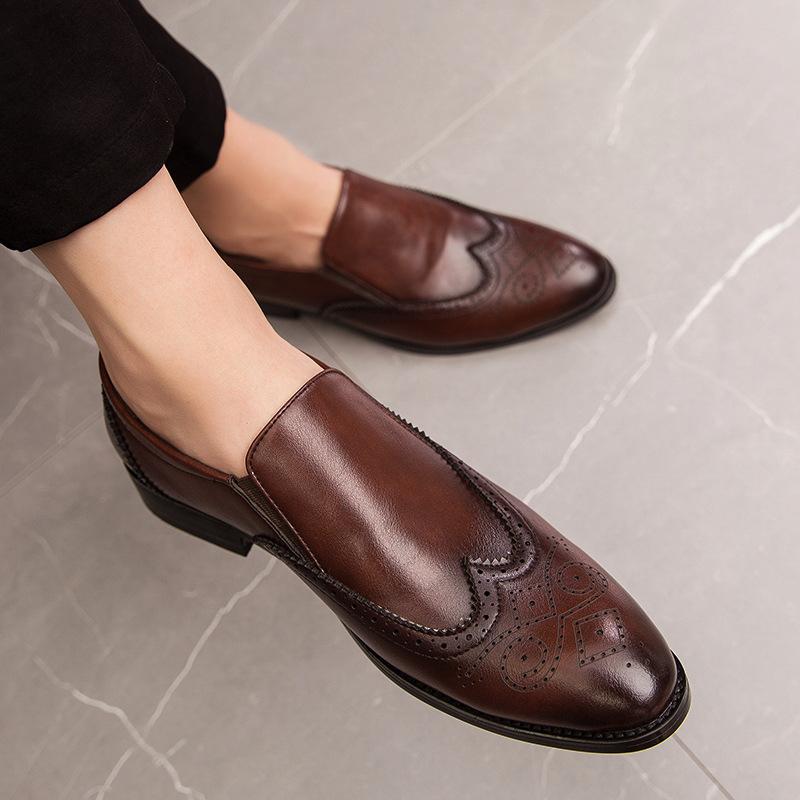 Leather shoes business dress black summer breathable British style brock casual leather shoes 44
Leather shoes business dress black summer breathable British style brock casual leather shoes 44