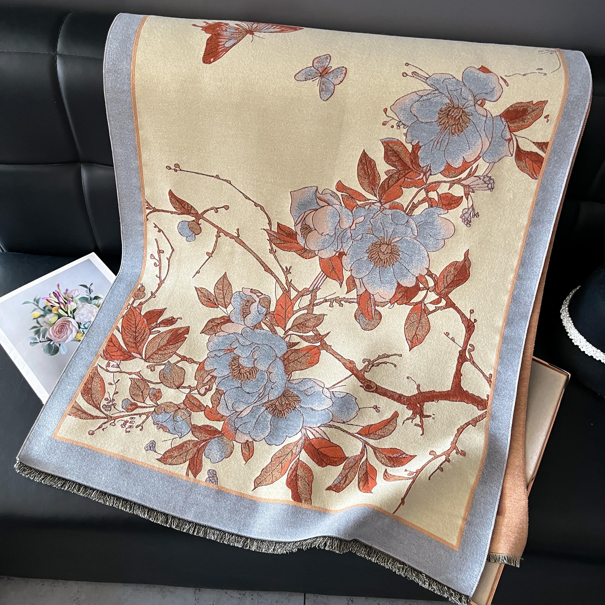 Thick Flower Print Pashmina-Style Shawl Scarf Wrap Poncho Echarpe Bandana For Women Fashionable Warm Wraparound Scarves
Thick Flower Print Pashmina-Style Shawl Scarf Wrap Poncho Echarpe Bandana For Women Fashionable Warm Wraparound Scarves