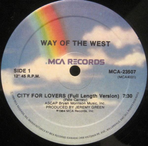 12inch Record WAY OF THE WEST - City For Lovers MCA23507 MCA Records 1984 Canada Rock Used
12inch Record WAY OF THE WEST - City For Lovers MCA23507 MCA Records 1984 Canada Rock Used
