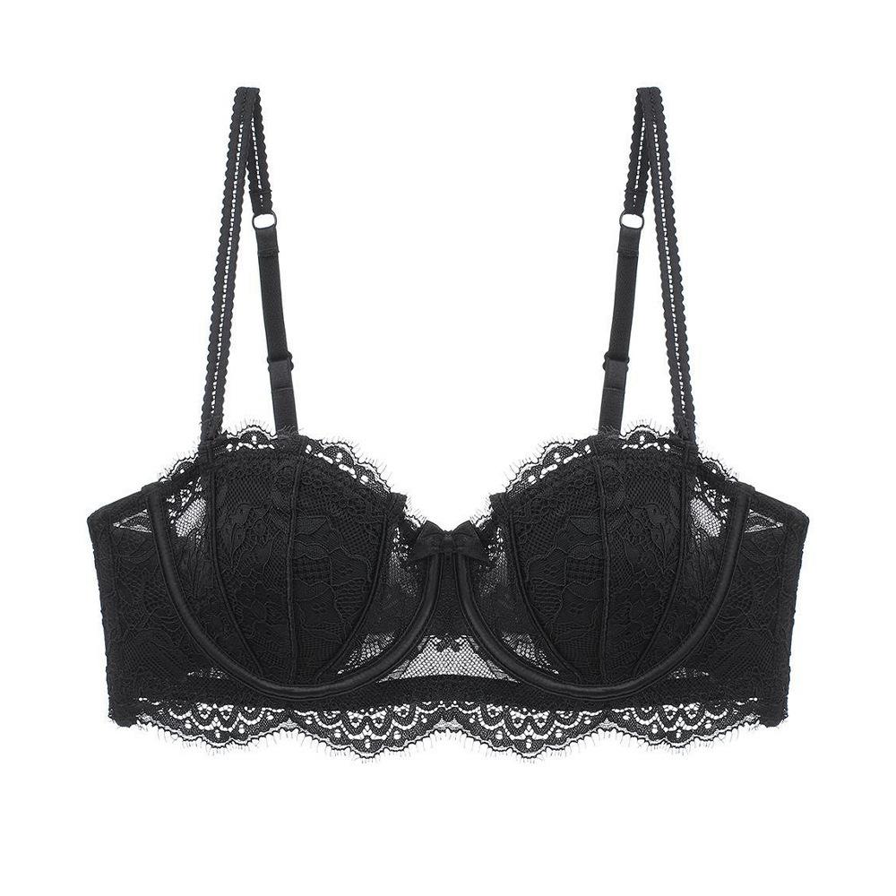 Французский бюстгальтер без бретелек из кружева, 1/2 чашки, нескользящая спинка, нижнее белье, для большой груди, маленький сексуальный бюстгальтер 70C чёрный
Французский бюстгальтер без бретелек из кружева, 1/2 чашки, нескользящая спинка, нижнее белье, для большой груди, маленький сексуальный бюстгальтер 70C чёрный