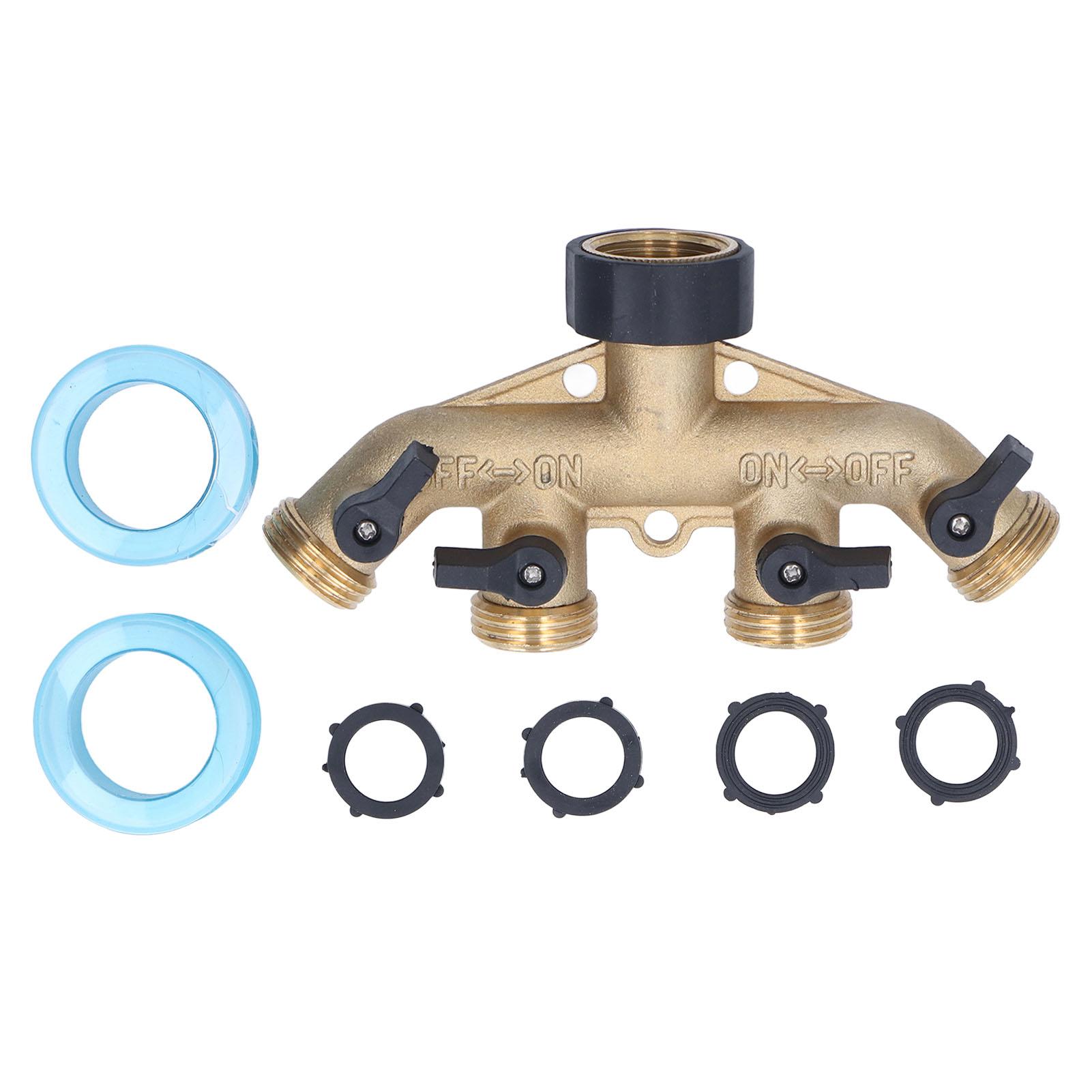 Garden Hose Splitter 4 Way Heavy Duty Brass Connector Spigot Adapter 34in with 4 Valves
Garden Hose Splitter 4 Way Heavy Duty Brass Connector Spigot Adapter 34in with 4 Valves