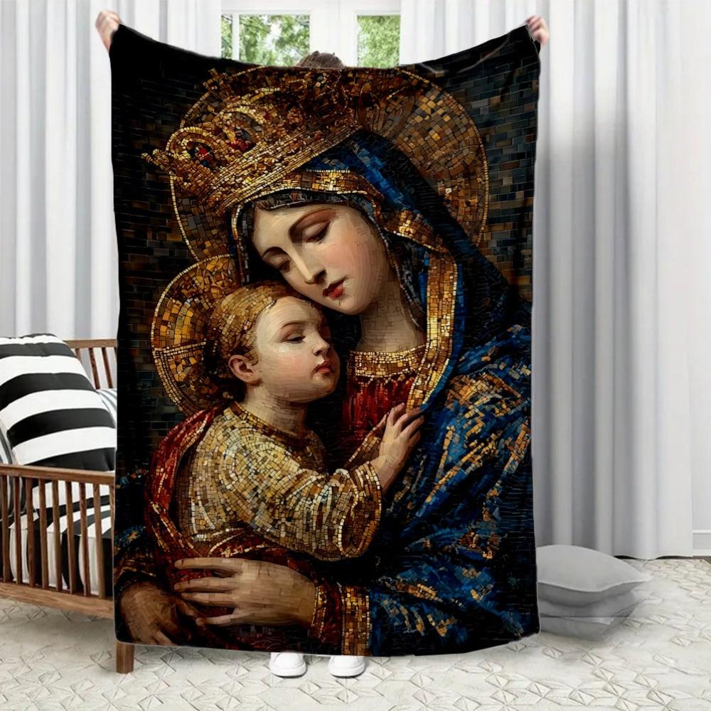 Virgin Mary and Jesus Christ designed Flannel printed blanket suitable for all seasons suitable for room office sofa and travel 75x100cm
Virgin Mary and Jesus Christ designed Flannel printed blanket suitable for all seasons suitable for room office sofa and travel 75x100cm