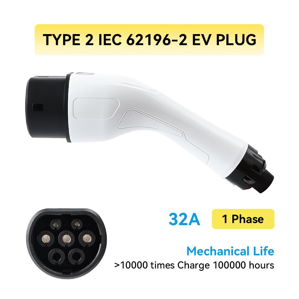 32A Type 2 EV Charger Plug 1Phase 7KW IEC 62196 Socket Electric Car Charging Gun Head Copper Alloy Silver Plating IP55 Type 2 32A 7KW
32A Type 2 EV Charger Plug 1Phase 7KW IEC 62196 Socket Electric Car Charging Gun Head Copper Alloy Silver Plating IP55 Type 2 32A 7KW