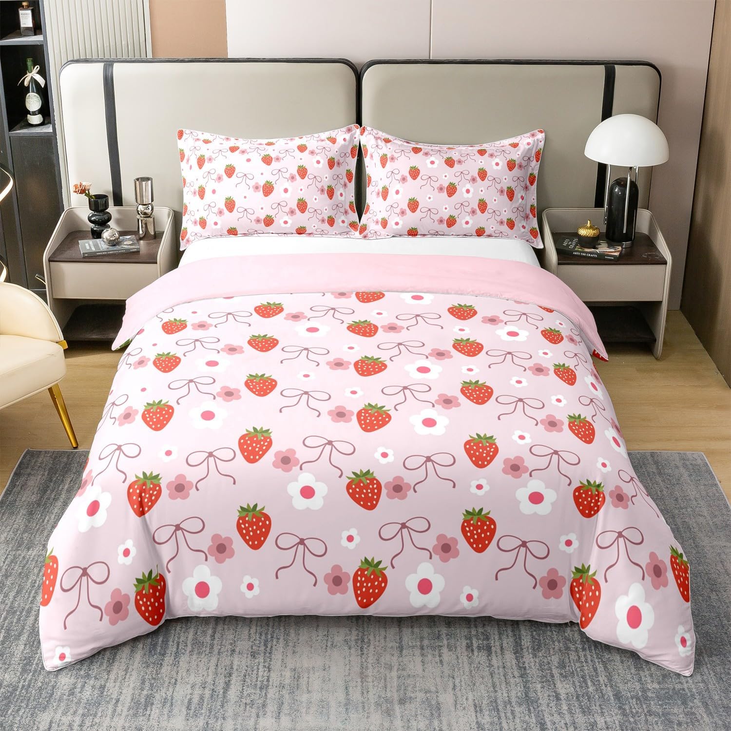 Lovely Cartoon Strawberry Bedding Set King For Girl Teen Red Rose Duvet Cover Set Microfiber Blue Star Yellow Floral Quilt Cover EU Single(135x200cm)
Lovely Cartoon Strawberry Bedding Set King For Girl Teen Red Rose Duvet Cover Set Microfiber Blue Star Yellow Floral Quilt Cover EU Single(135x200cm)