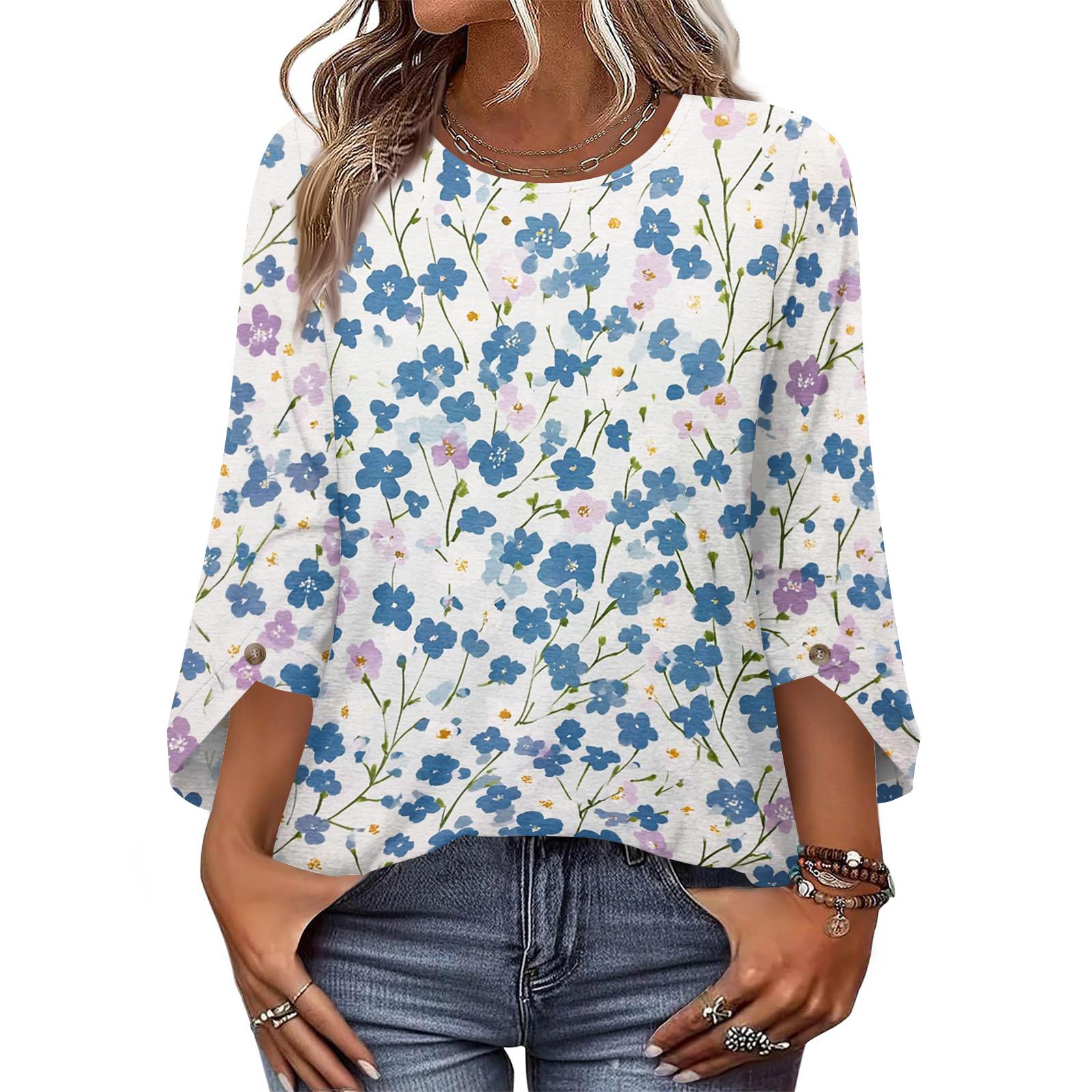 Womens Tops 3/4 Length Sleeve Dressy Casual Blouses For Women Trendy Round Neck T Shirts XL небо синє кольору
Womens Tops 3/4 Length Sleeve Dressy Casual Blouses For Women Trendy Round Neck T Shirts XL небо синє кольору
