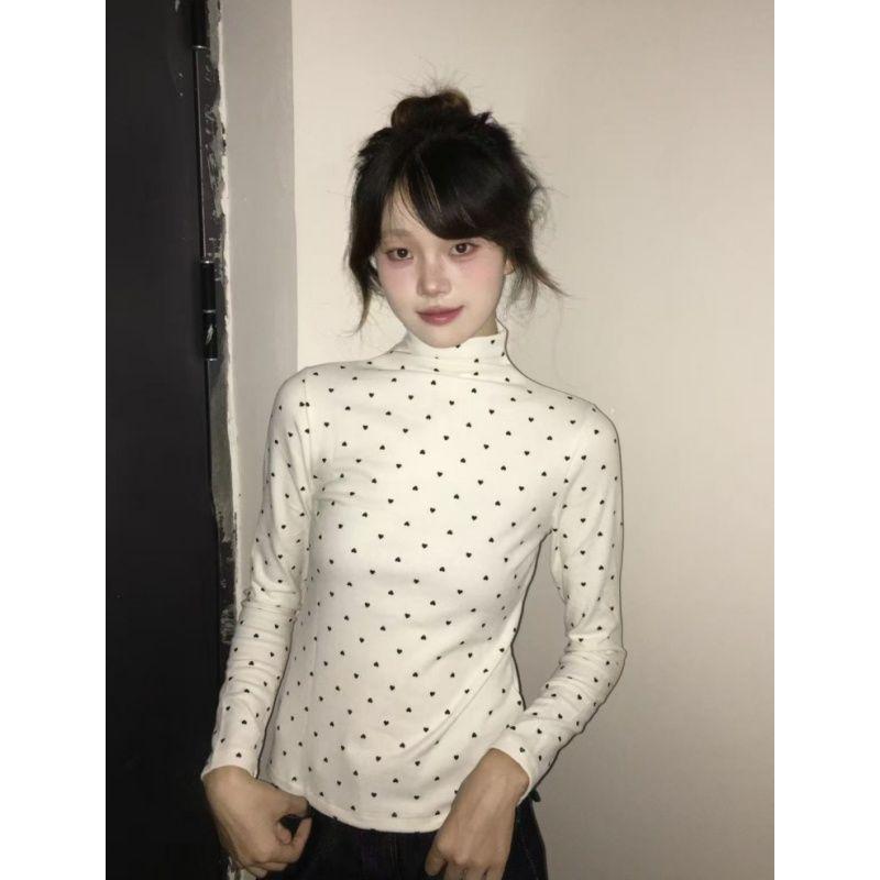 Heart Print Thermal Fleece High Neck Slim Fit Long Sleeve Women s Top Small
Heart Print Thermal Fleece High Neck Slim Fit Long Sleeve Women s Top Small
