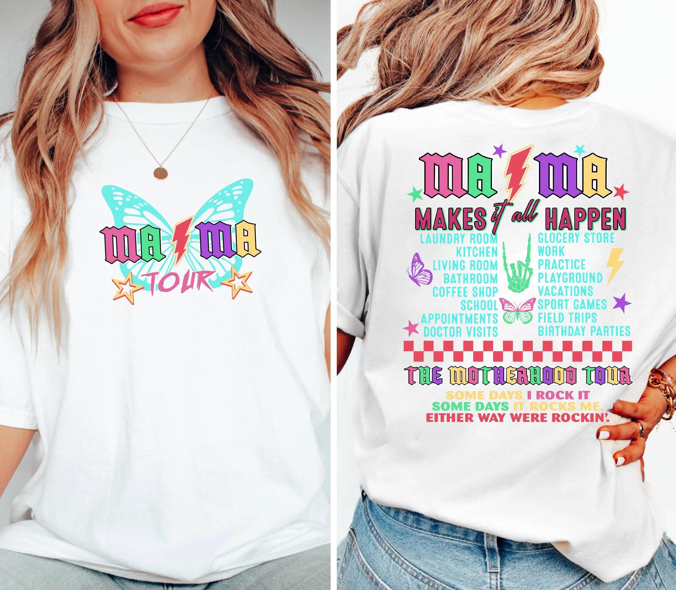 MAMA TOUR doublesided Rock Slogan Printed with Energetic Style Mother Theme Loose Short Sleeved Womens Tshirt S
MAMA TOUR doublesided Rock Slogan Printed with Energetic Style Mother Theme Loose Short Sleeved Womens Tshirt S