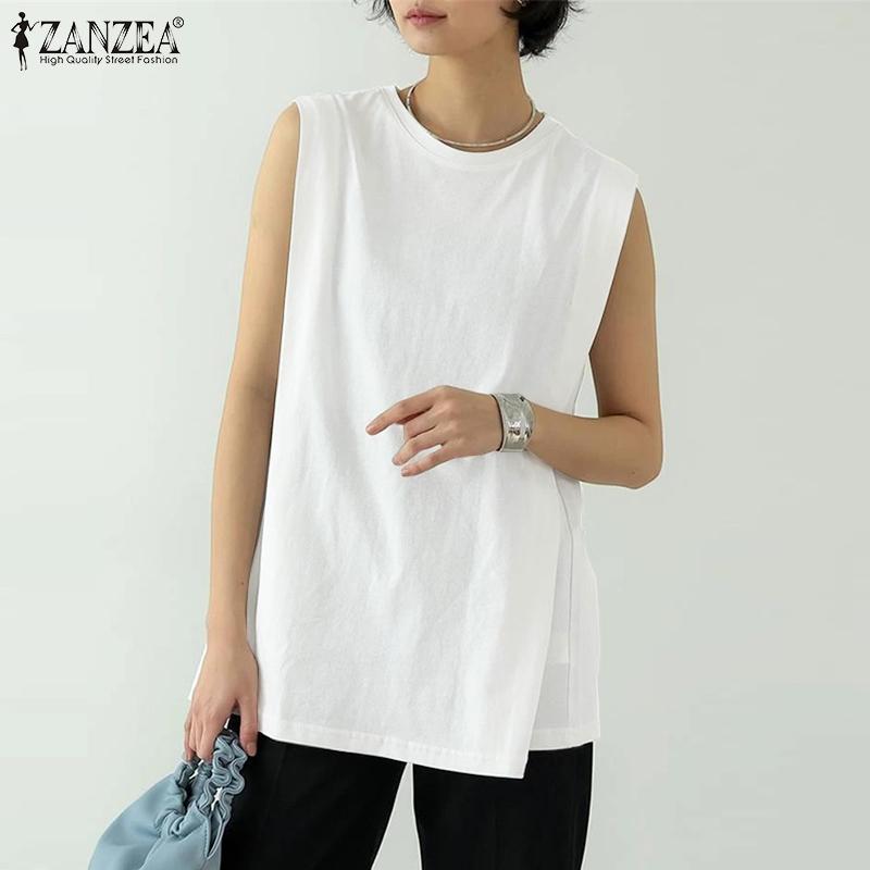 ZANZEA Женские свободные повседневные летние майки без рукавов с круглым вырезом 
ZANZEA Женские свободные повседневные летние майки без рукавов с круглым вырезом