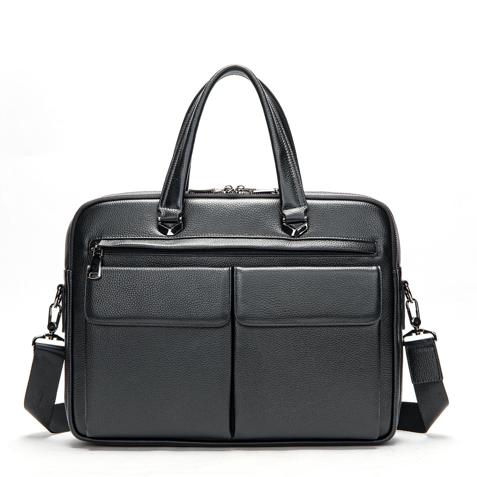 Сумка для компьютера из коровьей кожи Head Layer, повседневная, из натуральной кожи, ручная работа, деловая, мужская сумка-портфель чёрный