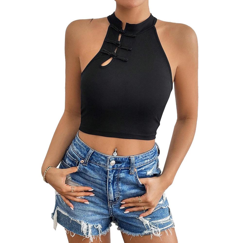New Chinese Style Sexy Knitted Qipao Button Slim Fit I-shaped Vest Top XL чорний
New Chinese Style Sexy Knitted Qipao Button Slim Fit I-shaped Vest Top XL чорний